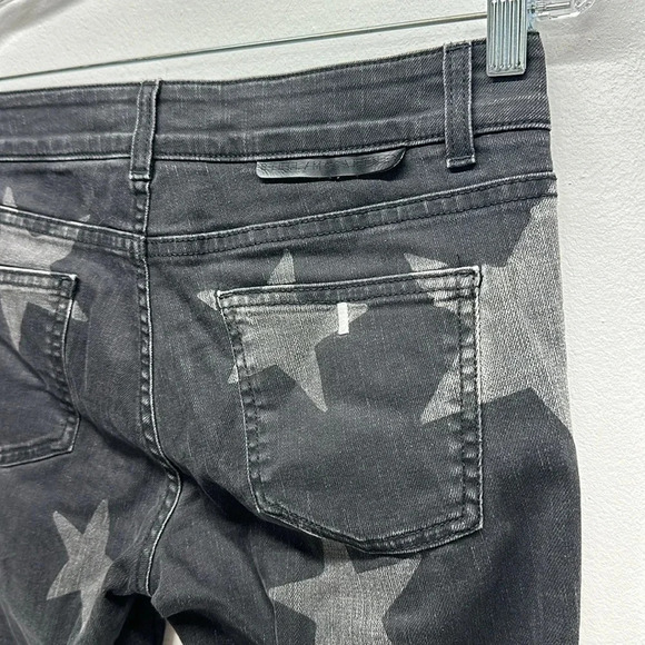 Stella McCartney Jeans Skinny Denim Star Graphic Print Faded Black Gray Size 27 - Picture 7 of 11